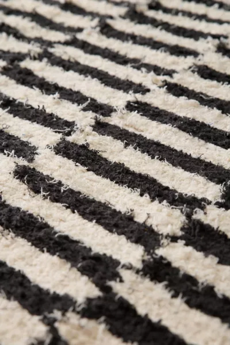 Irregular Checkerboard Shaggy Tassel Rug