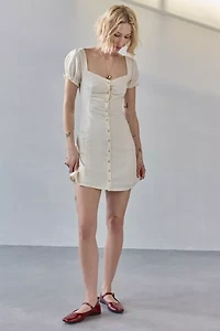 Kimchi Blue Nina Button-Down Milkmaid Mini Dress