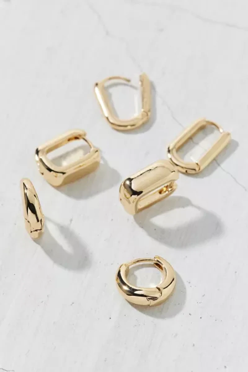 Chunky Square Mini Hoop Earring Set