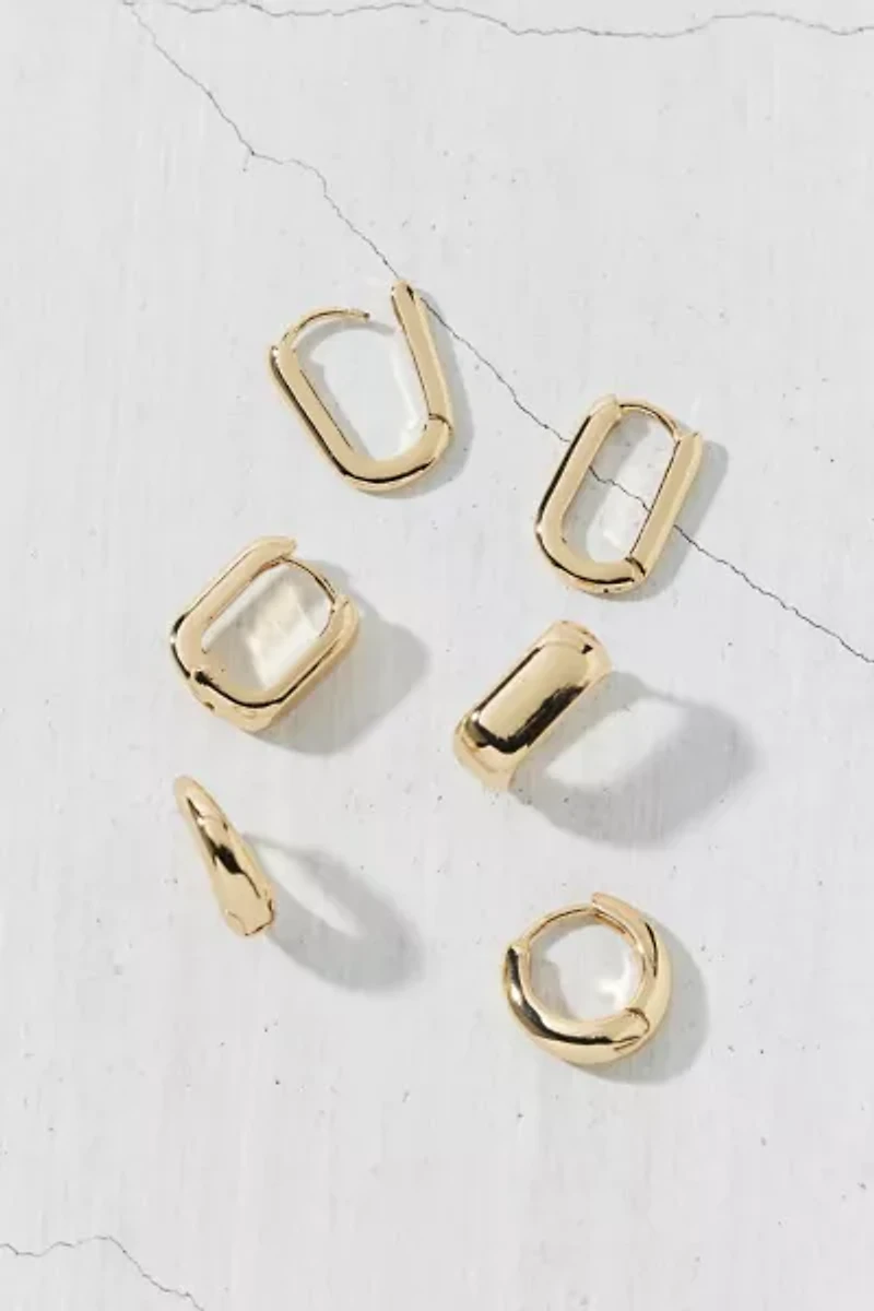 Chunky Square Mini Hoop Earring Set