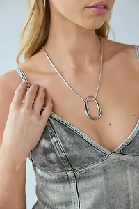 Suki Oblong Pendant Chain Necklace
