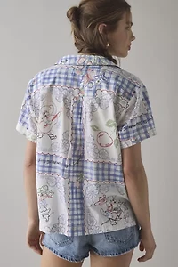 BDG Asher Printed Souvenir Short Sleeve Button-Down Shirt