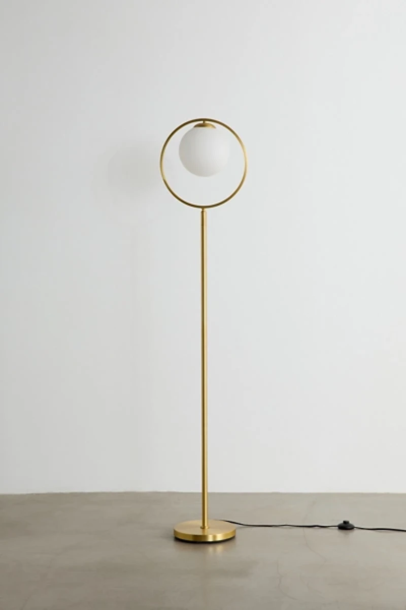 Brass Globe Floor Lamp