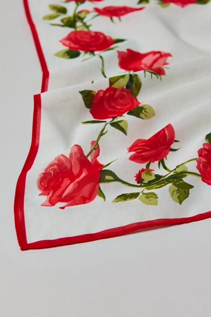 Rose Print Cotton Bandana