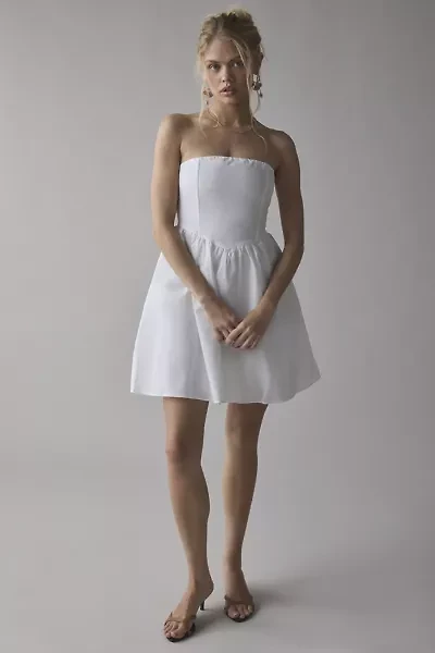 Glamorous Strapless V-Waist Cotton-Blend Mini Dress