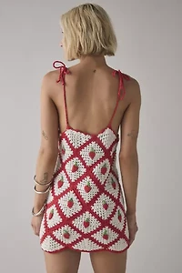 Glamorous Crochet Berry Mini Dress