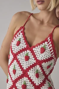 Glamorous Crochet Berry Mini Dress