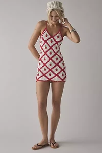 Glamorous Crochet Berry Mini Dress