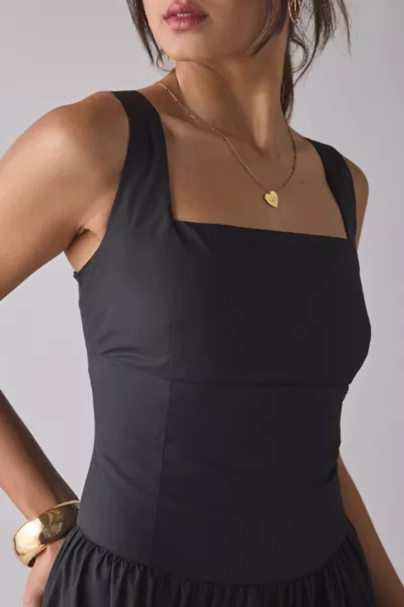 Glamorous Drop Waist Open Tie-Back Bow Maxi Dress