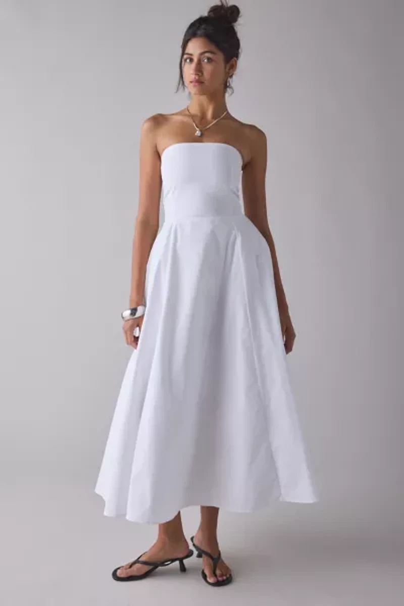 Glamorous Strapless Cotton Midi Dress