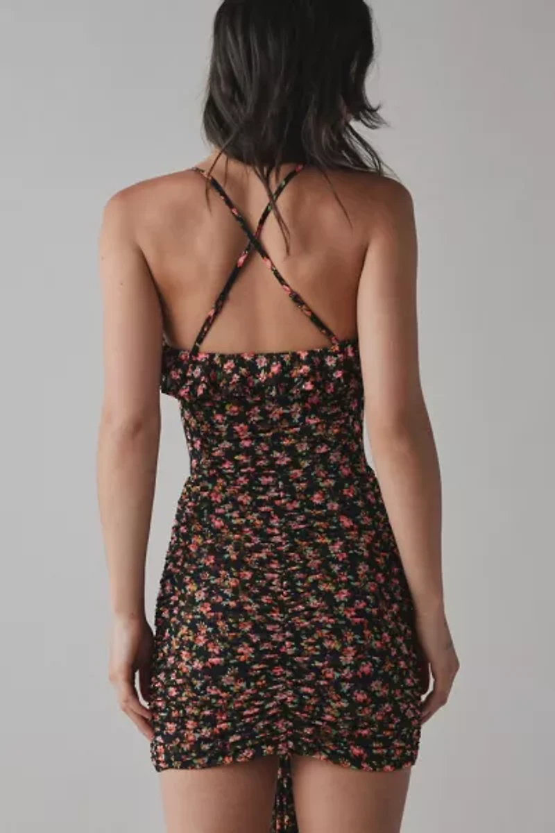 AFRM Mackie Spring Ditsy Floral Ruched Mini Dress