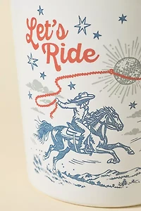 Let’s Ride Western Metal Trash Bin
