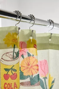 Jar-Din Floral Patterned Shower Curtain