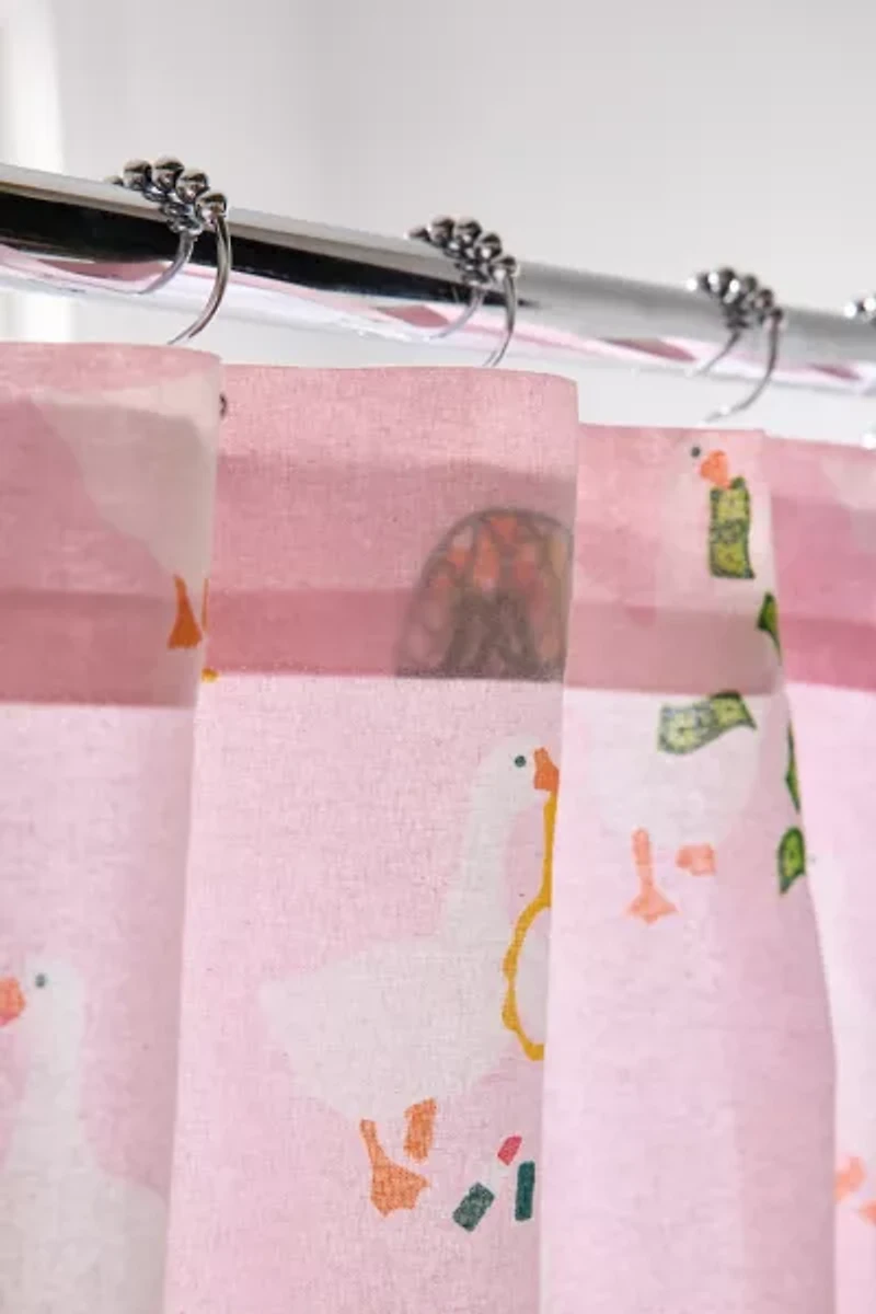 Cheeky Goose Patterned Shower Curtain
