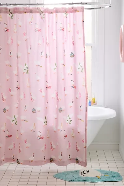 Cheeky Goose Patterned Shower Curtain