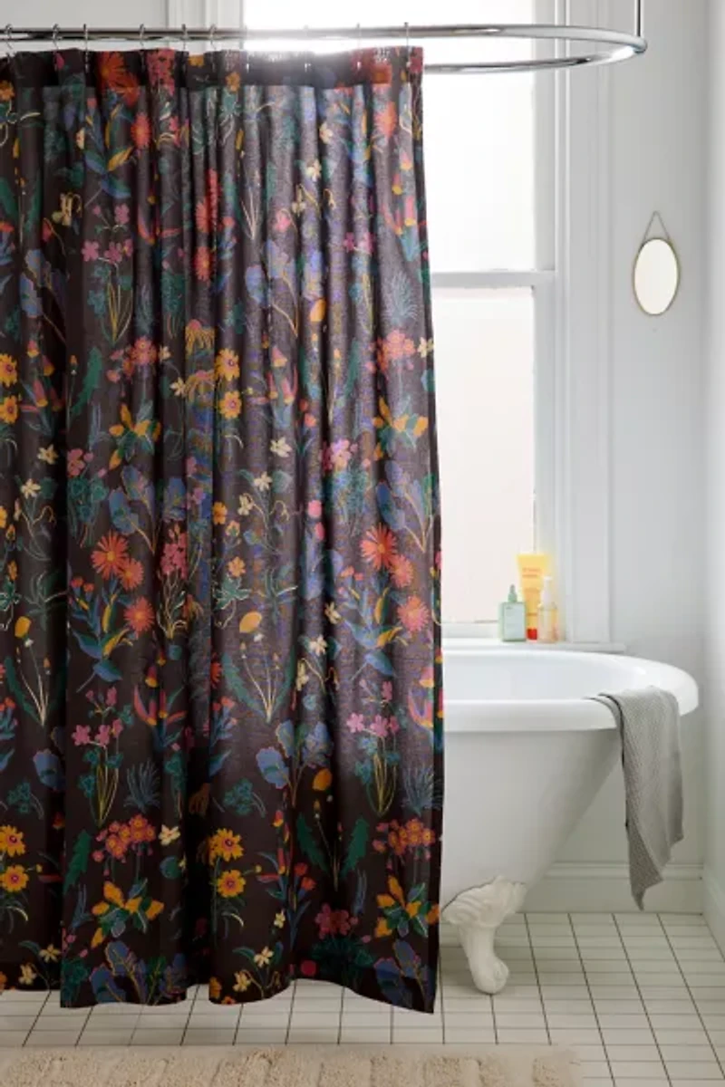 Flori Wildflower Patterned Shower Curtain