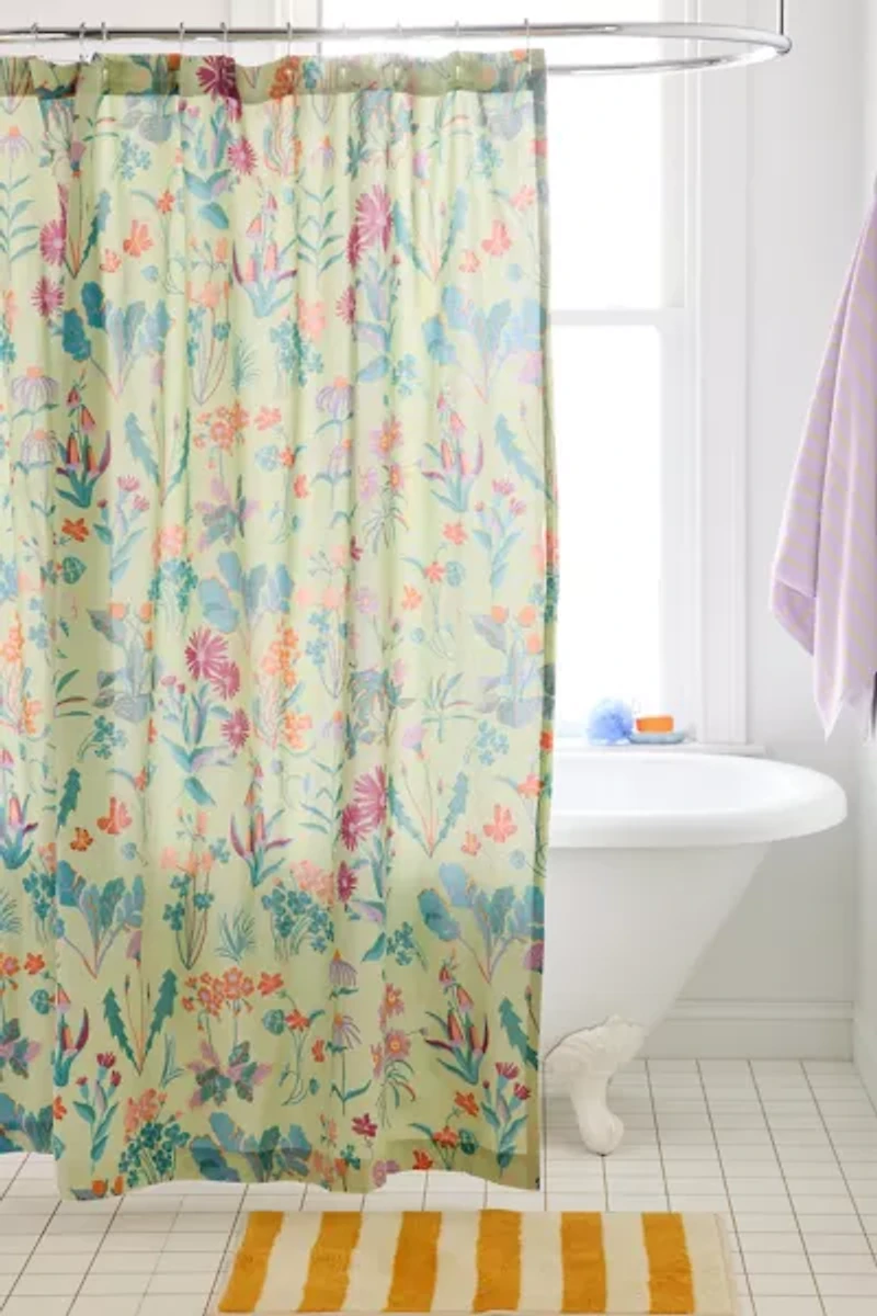 Flori Wildflower Patterned Shower Curtain