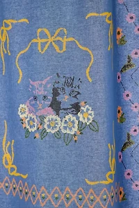Irene Hanky Patterned Shower Curtain