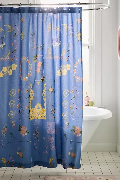 Irene Hanky Patterned Shower Curtain