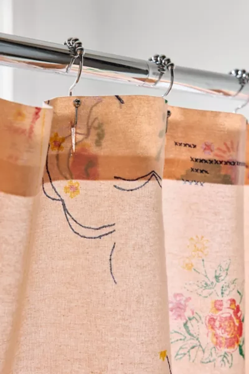 Irene Hankies Patterned Shower Curtain
