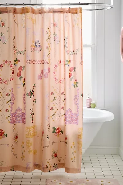 Irene Hankies Patterned Shower Curtain