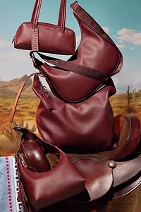 BAGGU Recycled Leather Medium Crescent Bag