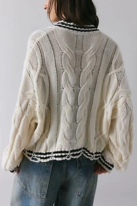 The Ragged Priest Blast Distressed Cable Knit Cardigan