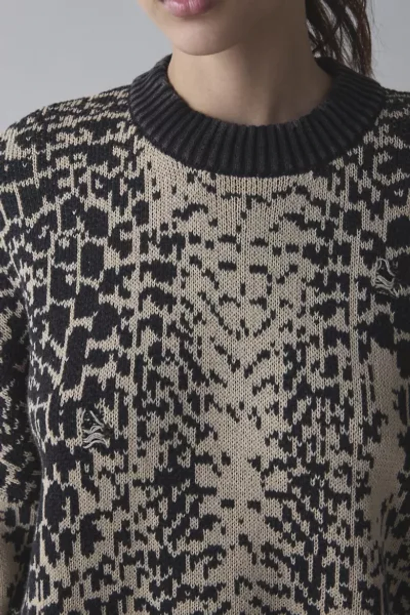 The Ragged Priest Croc Print Oversized Sweater