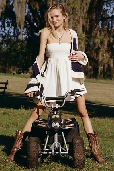 BDG Juliana Eyelet Strapless Mini Dress