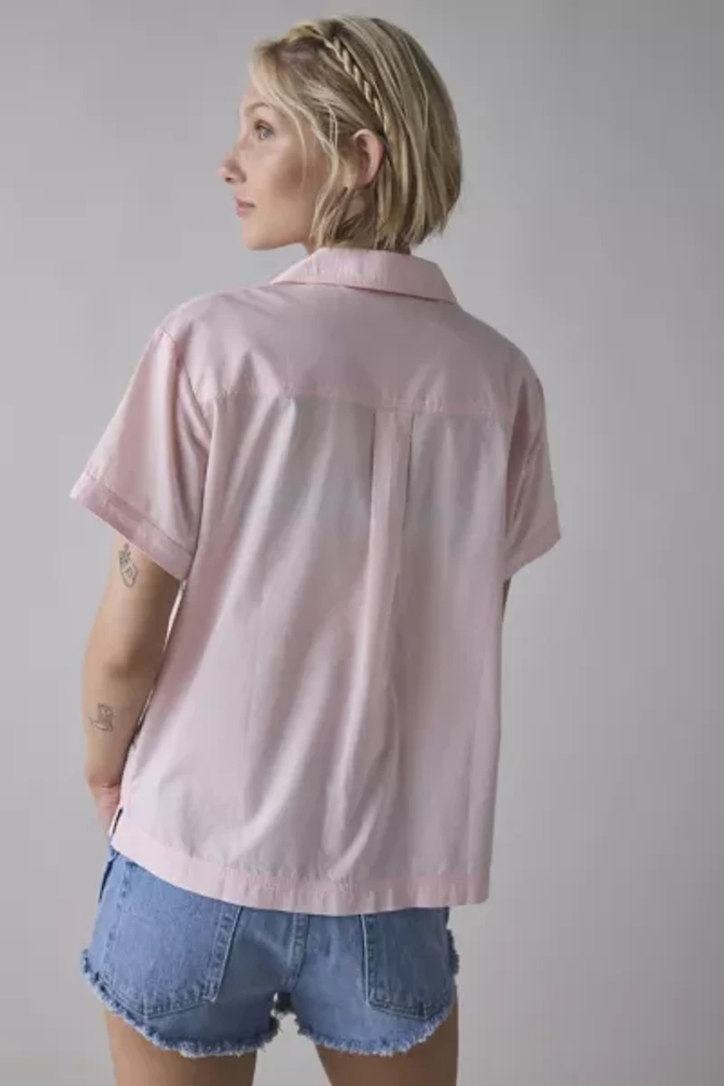 BDG Nash Embroidered Souvenir Short Sleeve Button-Down Shirt