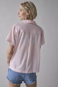 BDG Nash Embroidered Souvenir Short Sleeve Button-Down Shirt