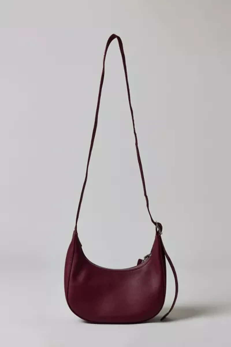 BAGGU Small Recycled Leather Crafted Crescent Bag