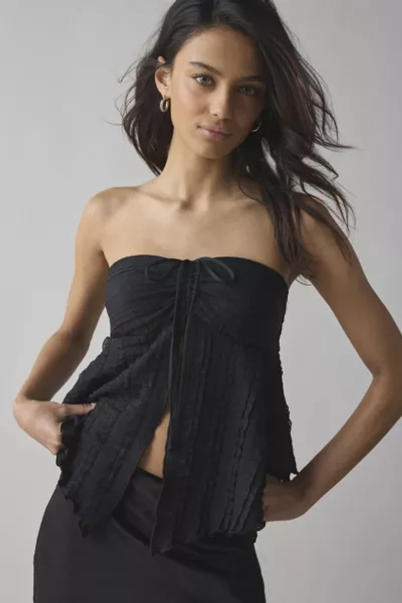 UO Eloise Convertible Tie Split-Front Tube Top