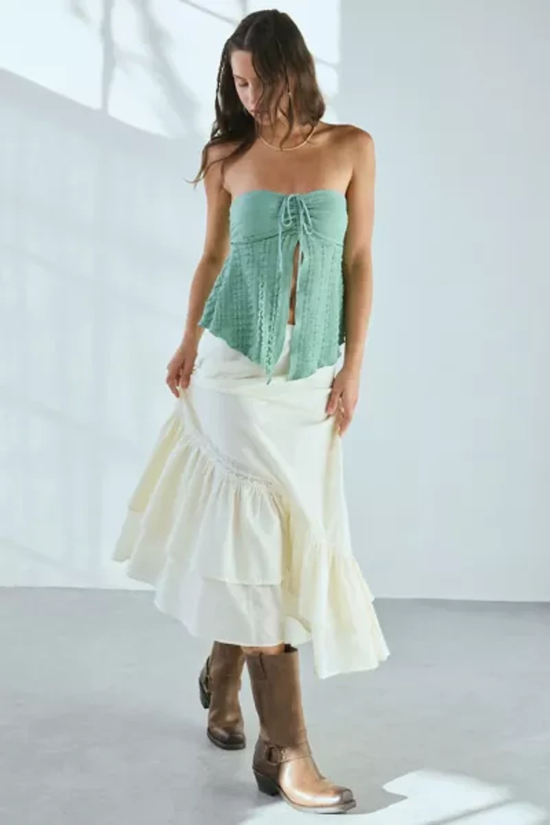 UO Eloise Convertible Tie Split-Front Tube Top