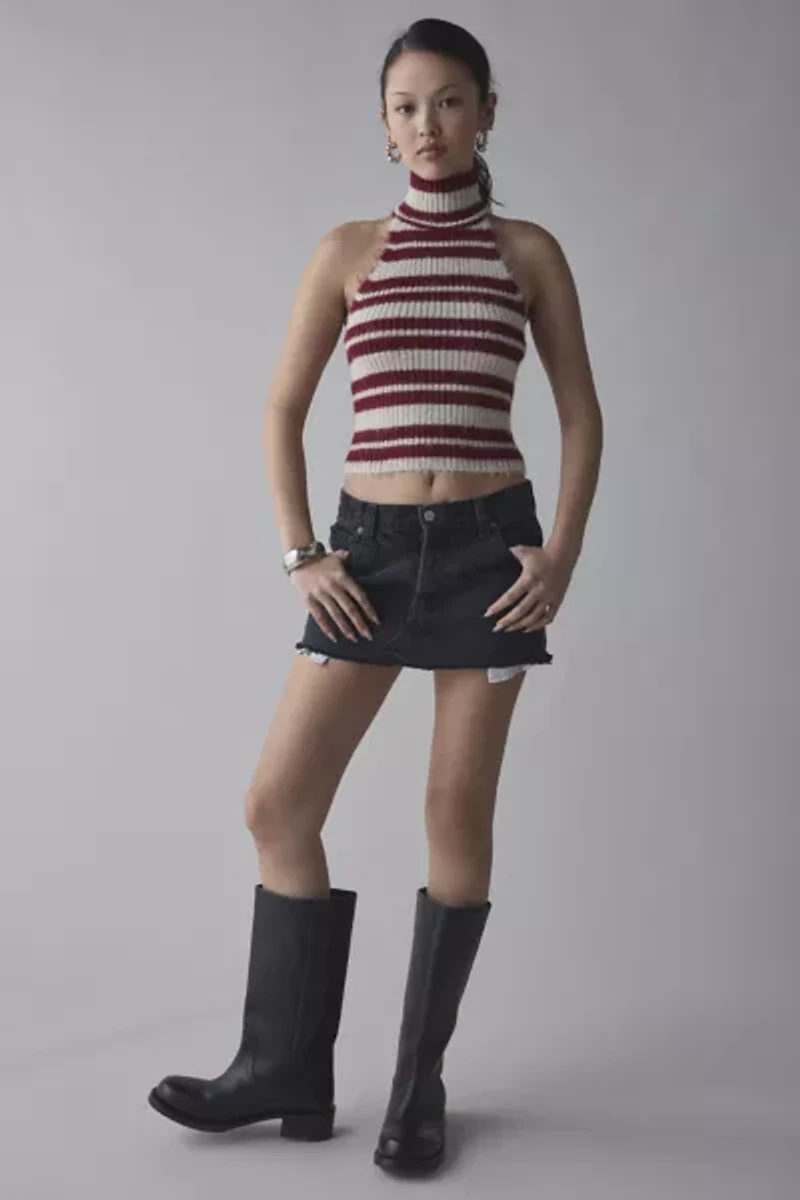 The Ragged Priest Drum High-Neck Sweater Vest Top