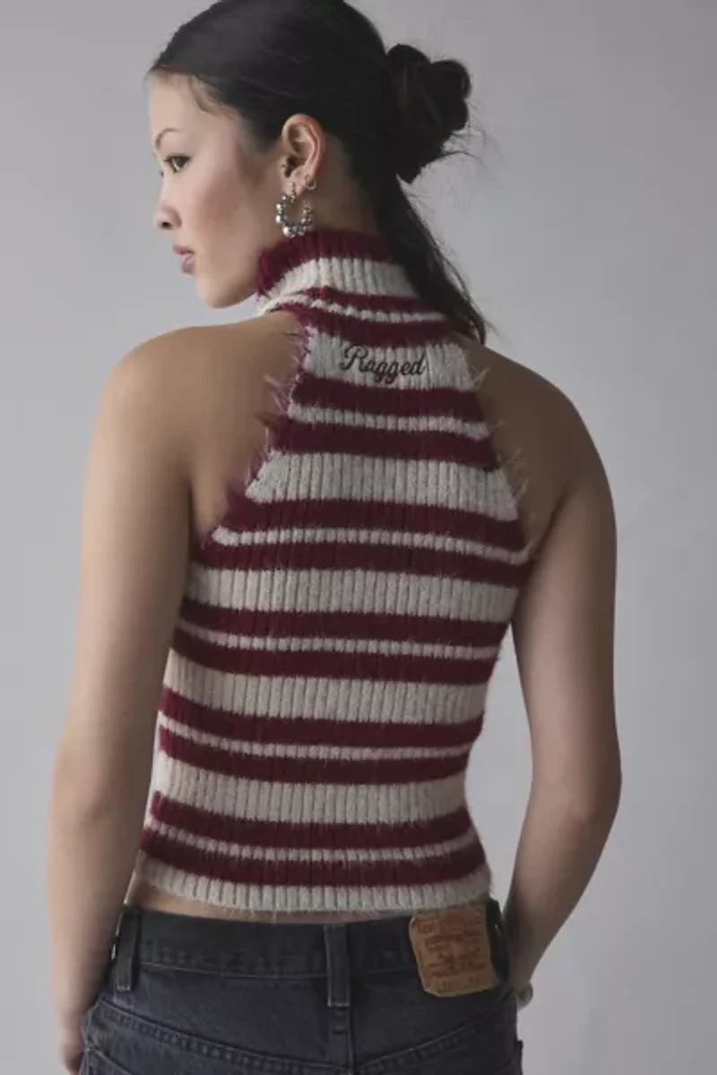 The Ragged Priest Drum High-Neck Sweater Vest Top