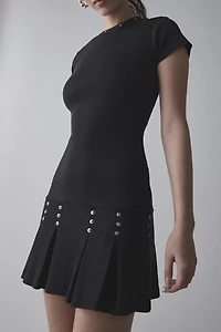 The Ragged Priest Transit Drop-Waist Pleated Mini Dress