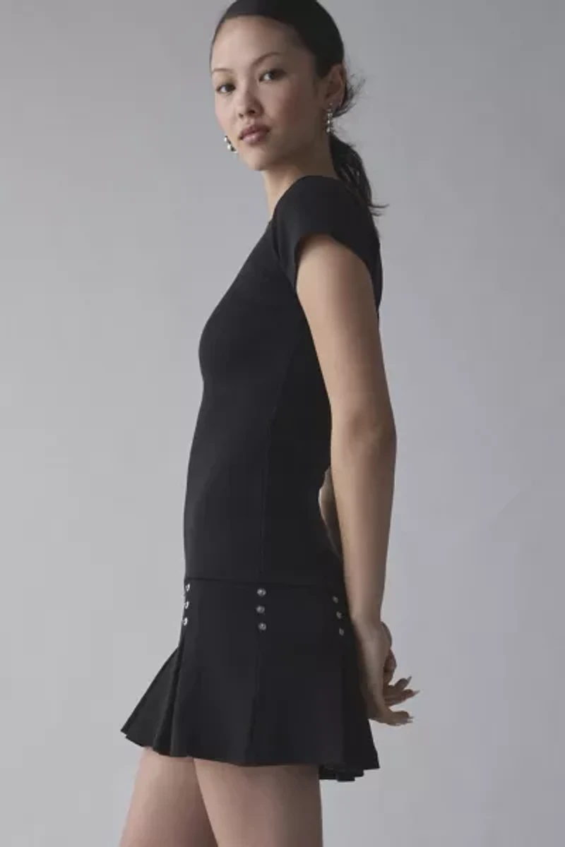 The Ragged Priest Transit Drop-Waist Pleated Mini Dress
