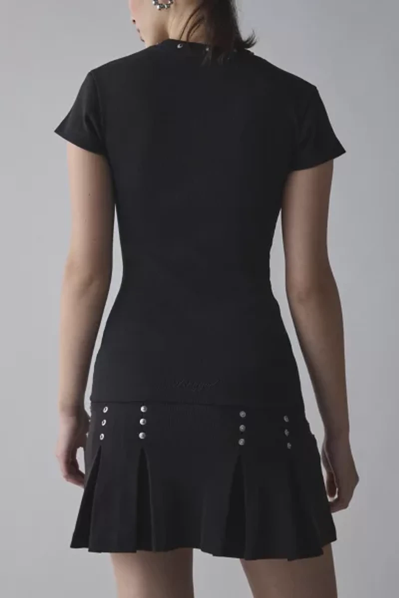 The Ragged Priest Transit Drop-Waist Pleated Mini Dress