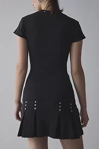 The Ragged Priest Transit Drop-Waist Pleated Mini Dress