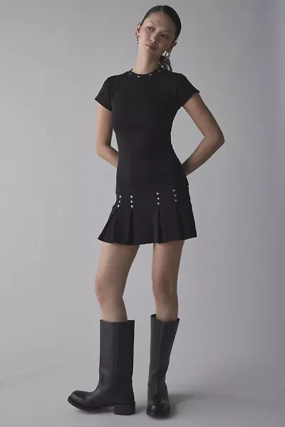 The Ragged Priest Transit Drop-Waist Pleated Mini Dress