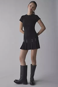 The Ragged Priest Transit Drop-Waist Pleated Mini Dress