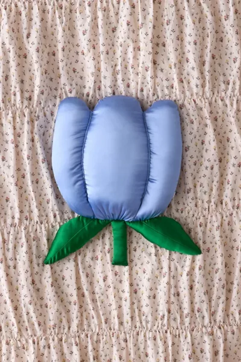 Tulip Shape Satin Throw Pillow