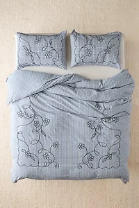 Jessi Gingham Pick Stitched Duvet Cover