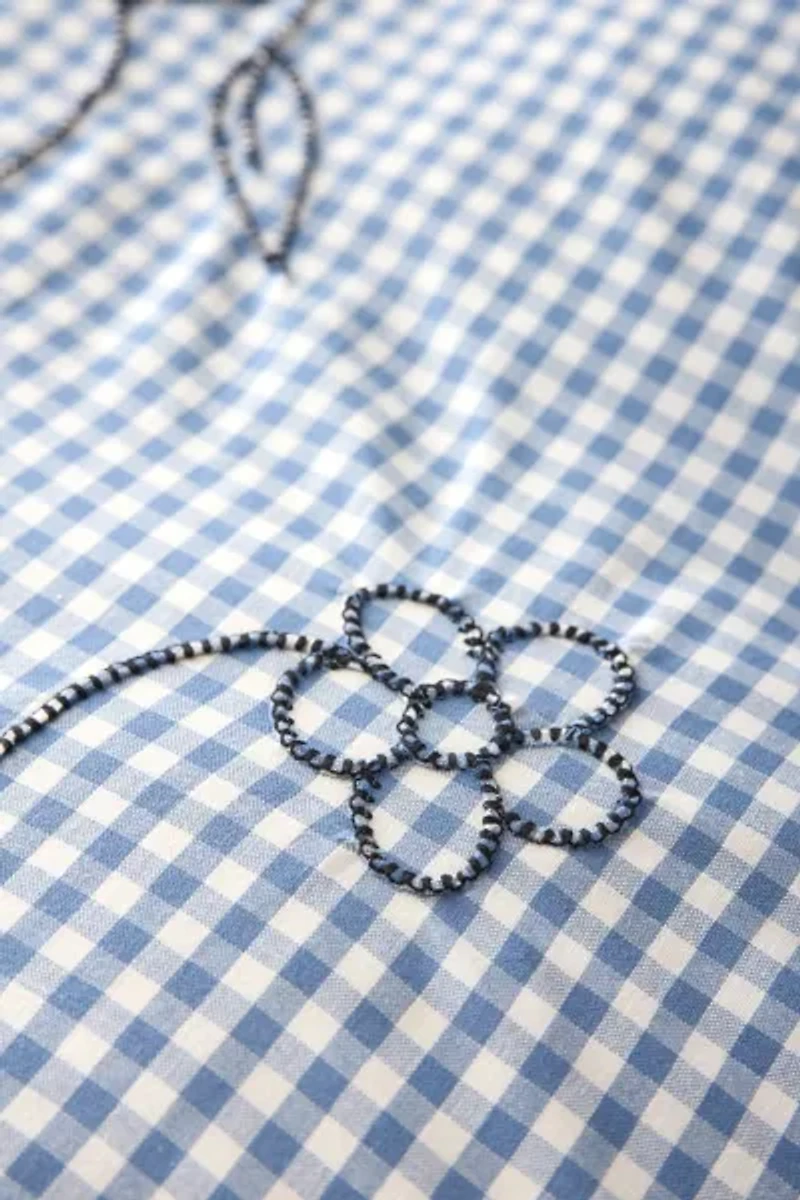 Jessi Gingham Pick Stitched Duvet Cover