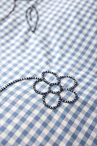 Jessi Gingham Pick Stitched Duvet Cover