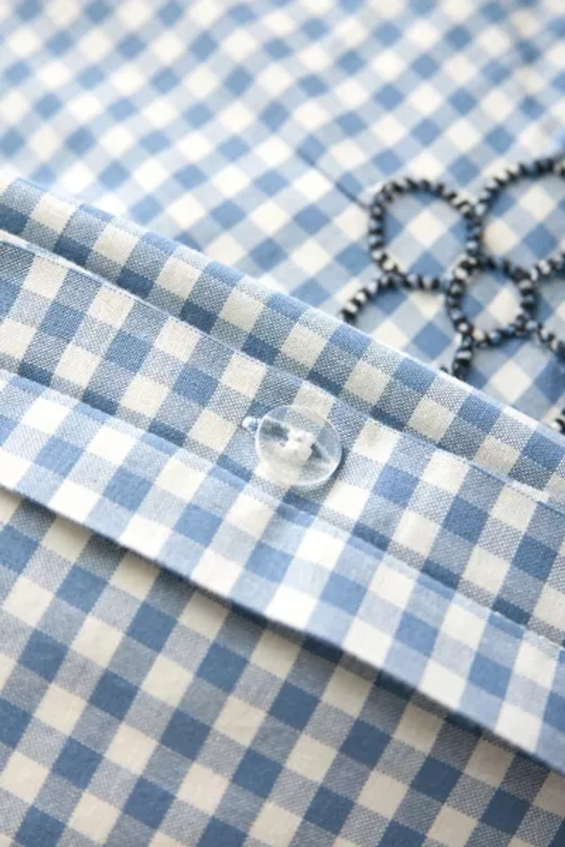 Jessi Gingham Pick Stitched Duvet Cover