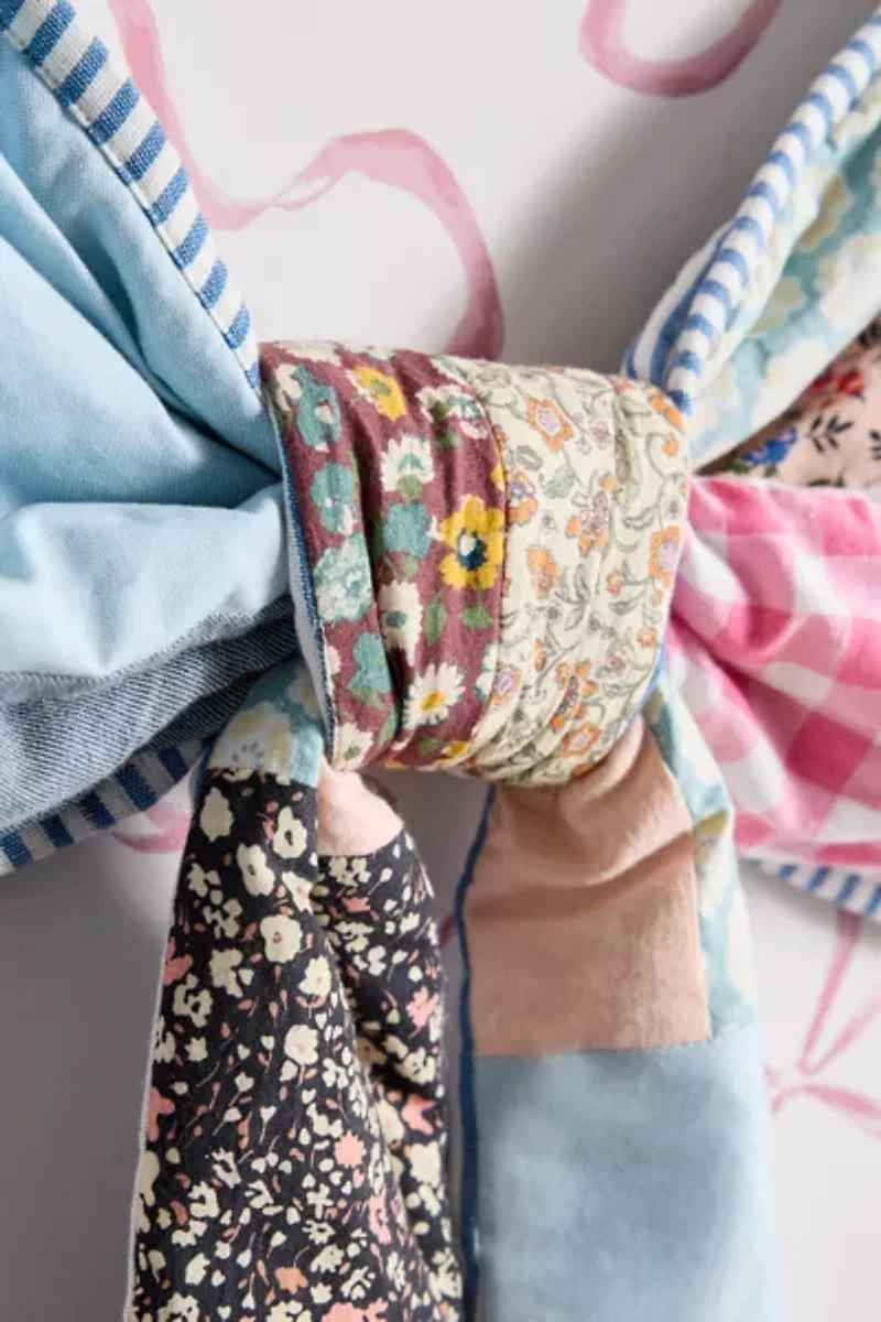ReMADE By UO Remnants Patchwork Bow Wall Hanging