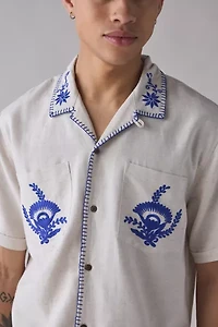 Raga Man Embroidered Short Sleeve Shirt