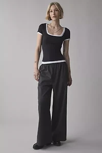 BDG Carmin Twofer Ribbed Knit Baby Tee
